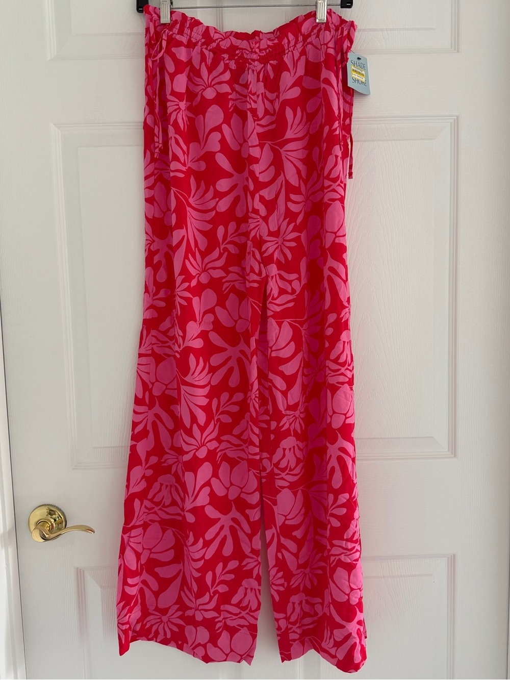 Shade & Shore Hot Pink Floral Wide-Leg Jumpsuit Pants